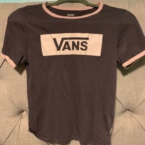 Vans Gray and Pink Tee Shirt Size S